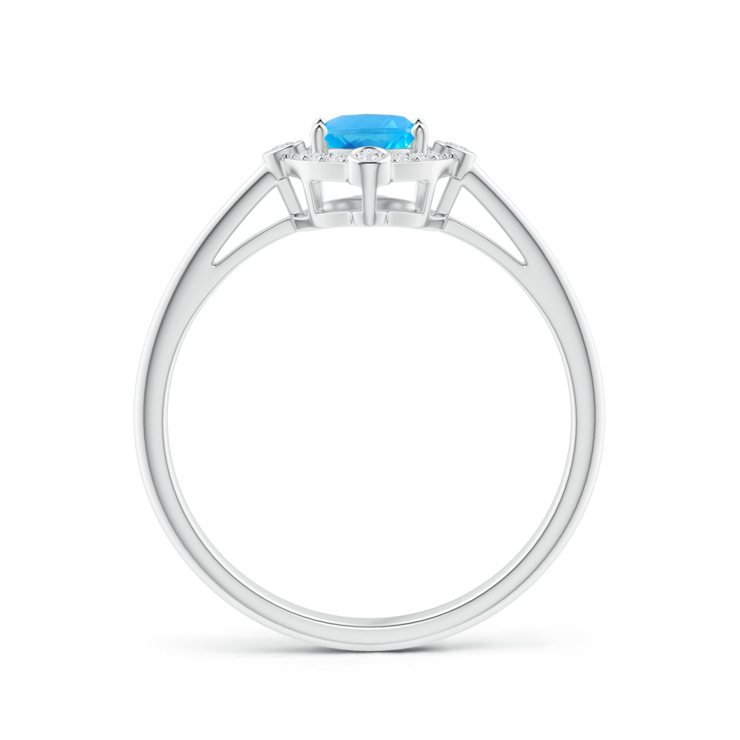 AAA - Swiss Blue Topaz / 1.07 CT / 14 KT White Gold