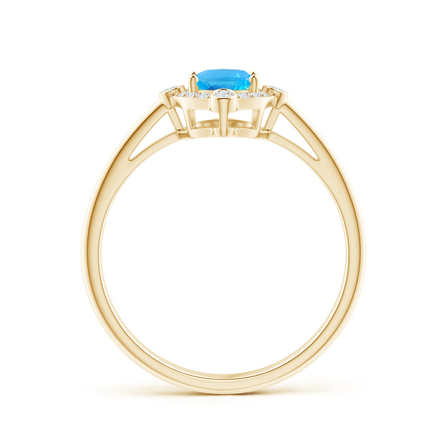 AAA - Swiss Blue Topaz / 1.07 CT / 14 KT Yellow Gold