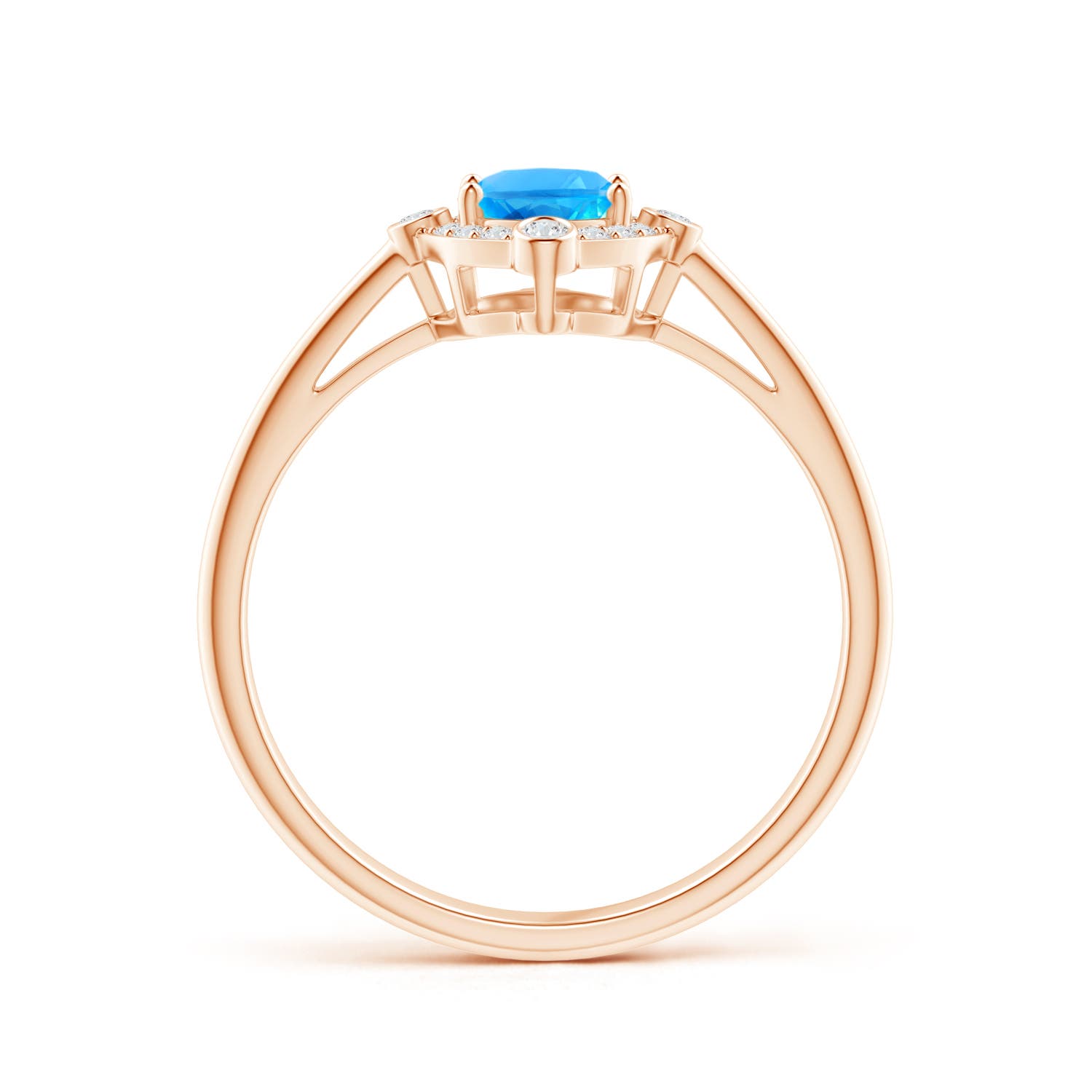 AAAA - Swiss Blue Topaz / 1.07 CT / 14 KT Rose Gold