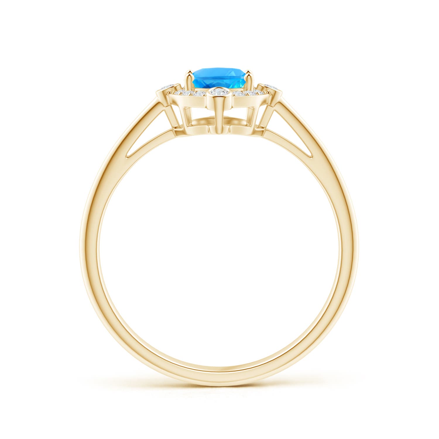 AAAA - Swiss Blue Topaz / 1.07 CT / 14 KT Yellow Gold