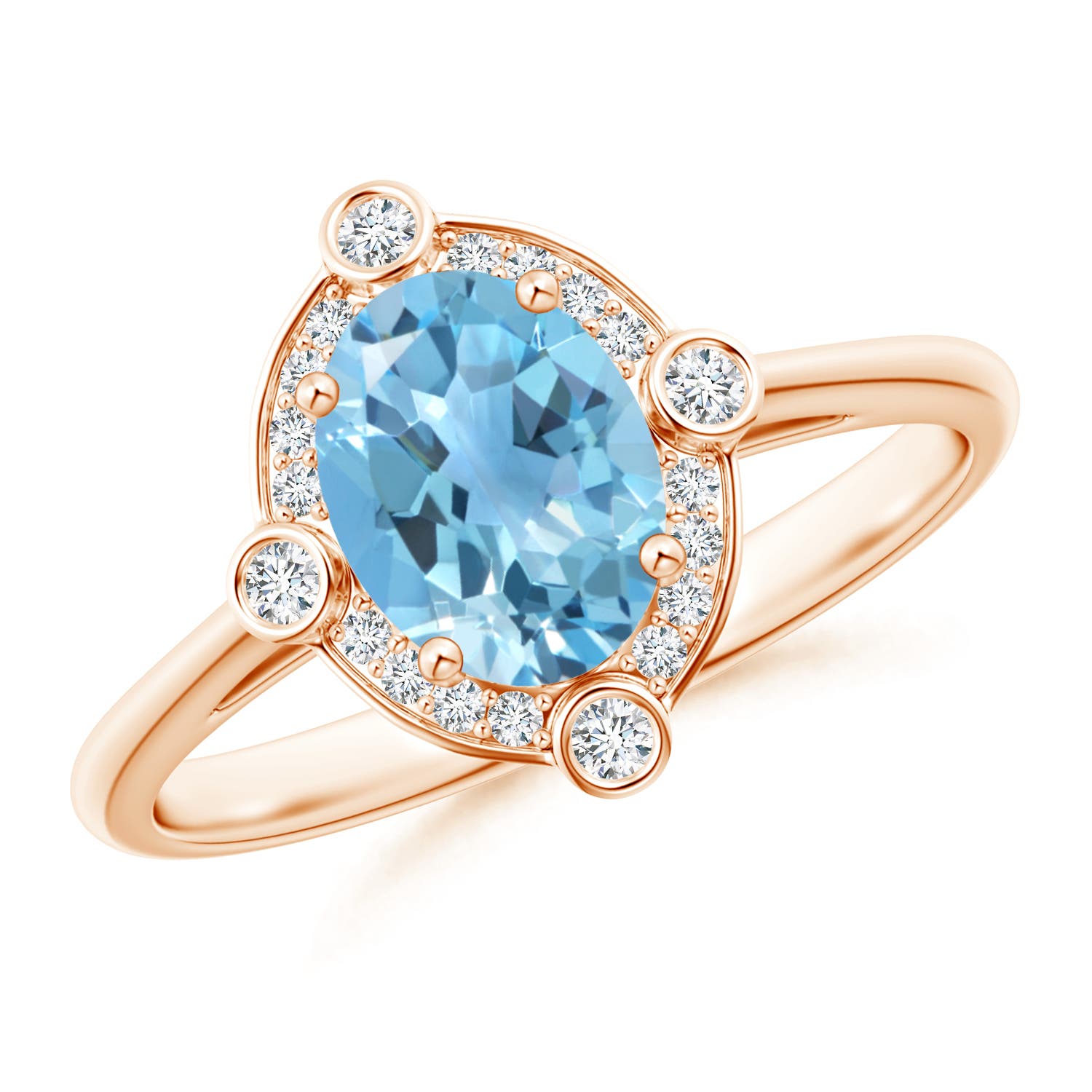 A - Swiss Blue Topaz / 1.64 CT / 14 KT Rose Gold