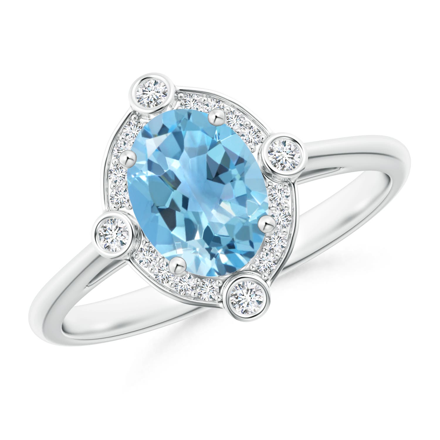 A - Swiss Blue Topaz / 1.64 CT / 14 KT White Gold