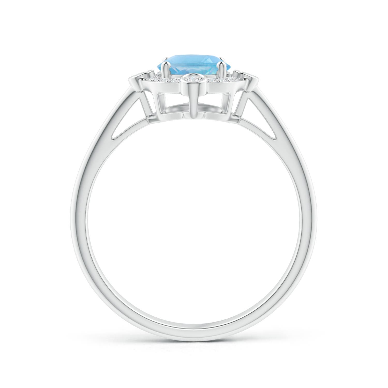 A - Swiss Blue Topaz / 1.64 CT / 14 KT White Gold