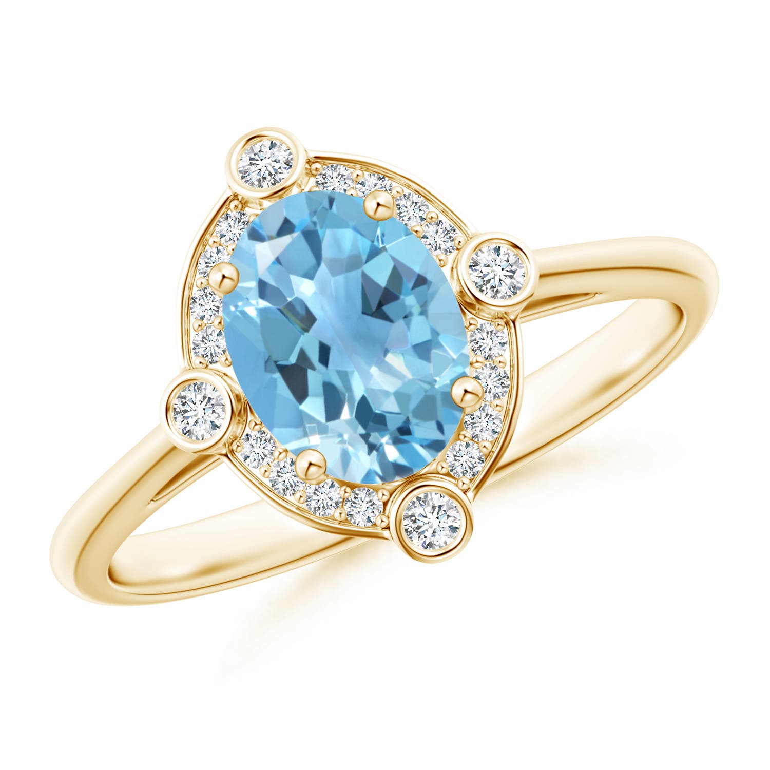 A - Swiss Blue Topaz / 1.64 CT / 14 KT Yellow Gold