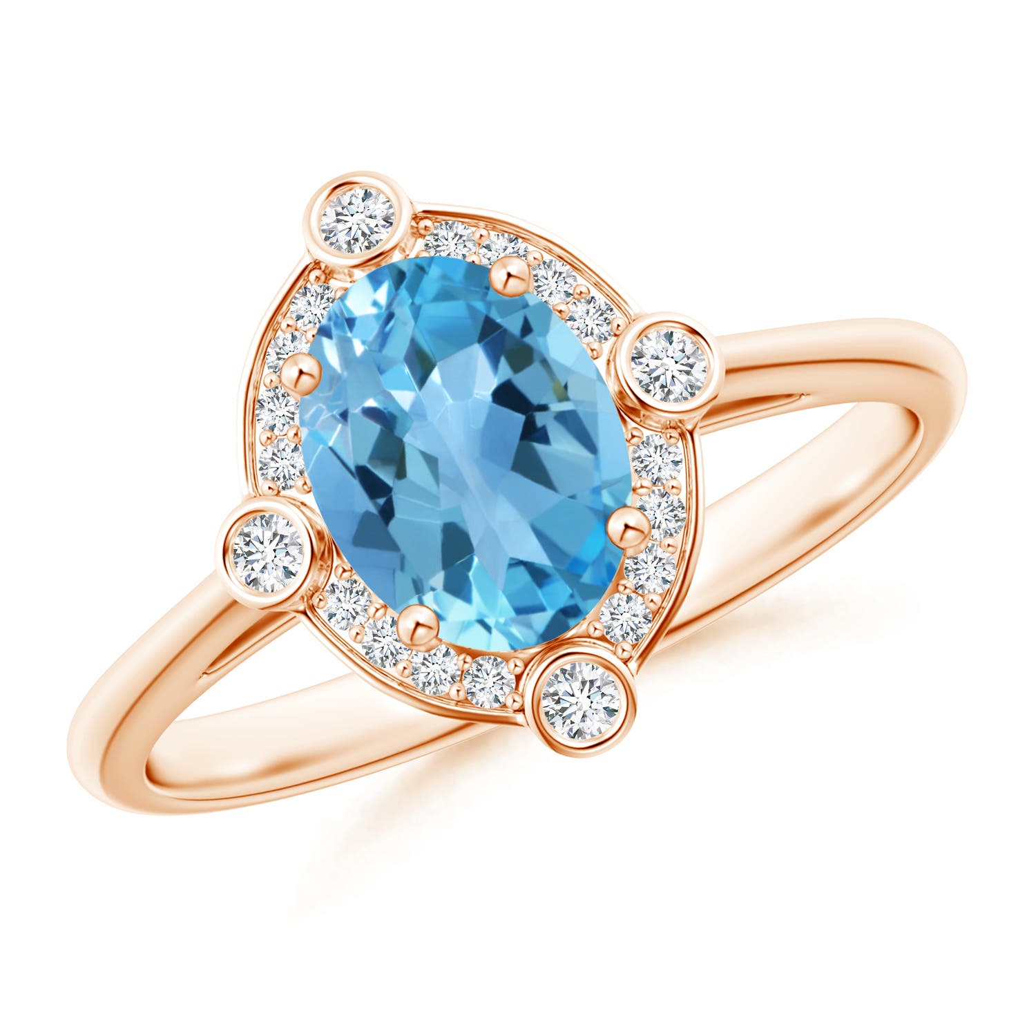 AA - Swiss Blue Topaz / 1.64 CT / 14 KT Rose Gold