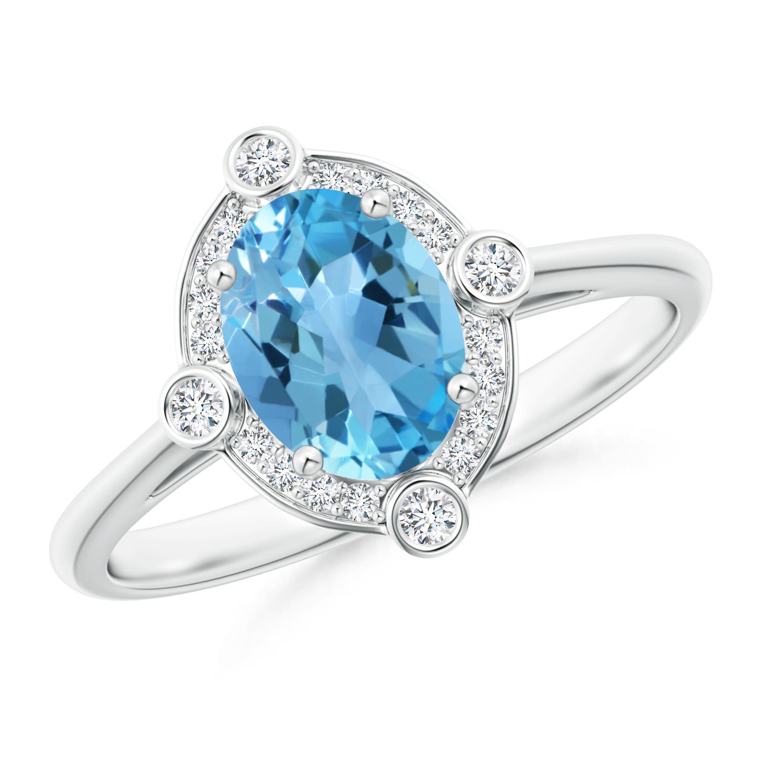 AA - Swiss Blue Topaz / 1.64 CT / 14 KT White Gold