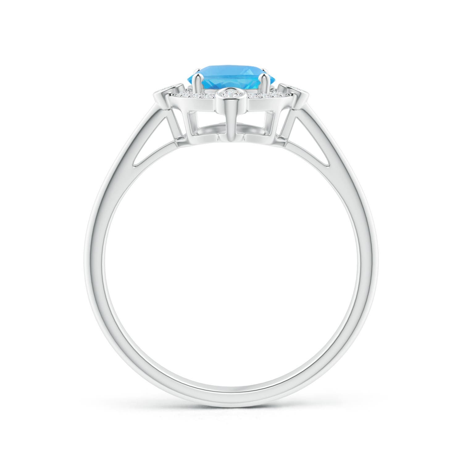 AA - Swiss Blue Topaz / 1.64 CT / 14 KT White Gold