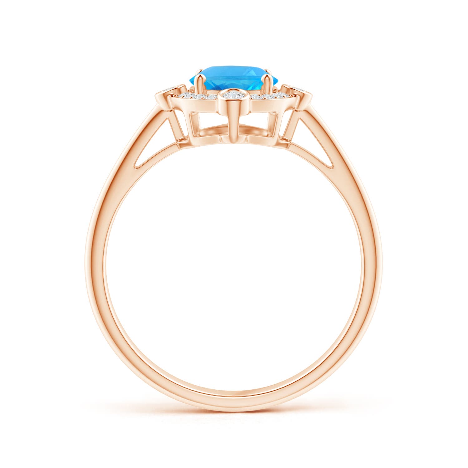 AAA - Swiss Blue Topaz / 1.64 CT / 14 KT Rose Gold