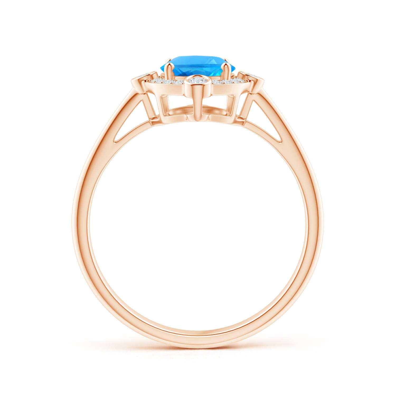 AAAA - Swiss Blue Topaz / 1.64 CT / 14 KT Rose Gold