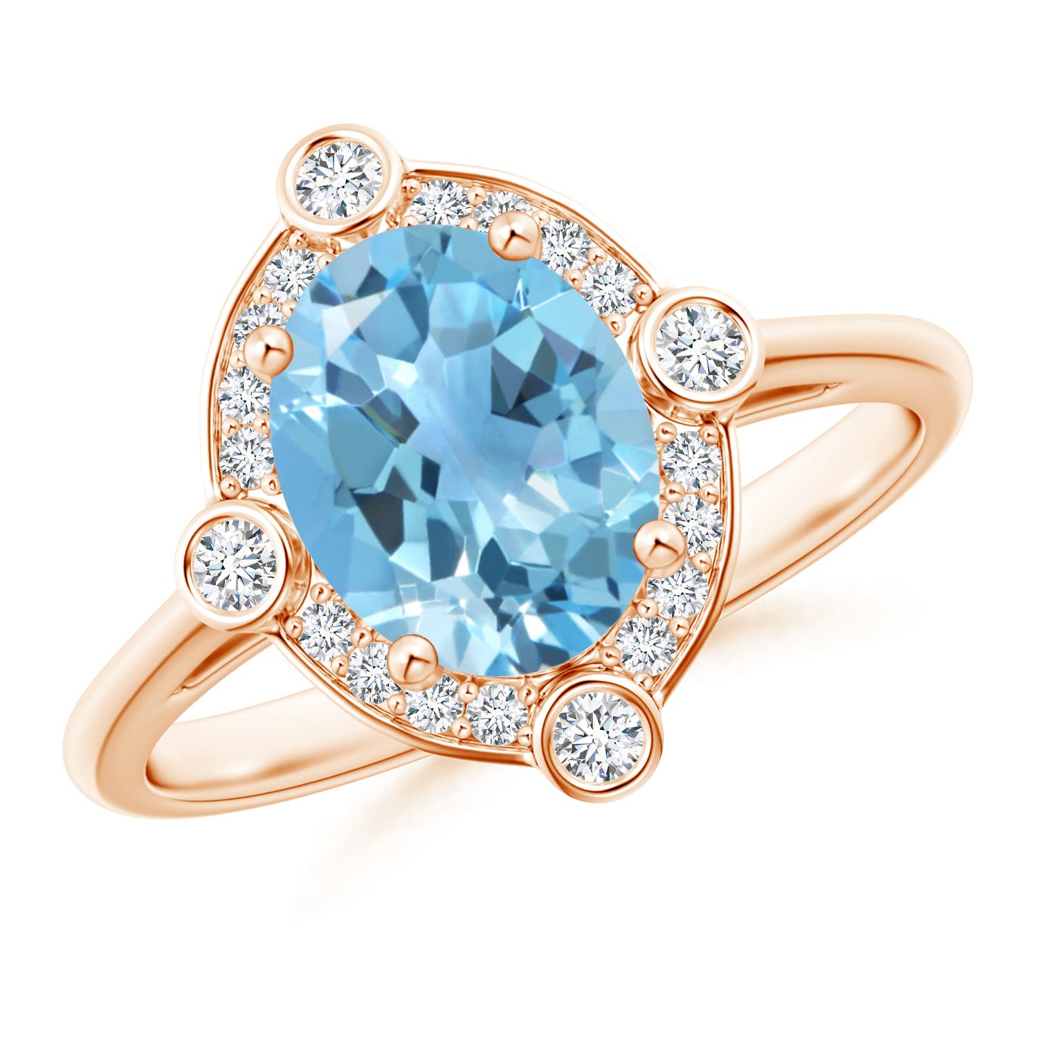 A - Swiss Blue Topaz / 2.39 CT / 14 KT Rose Gold