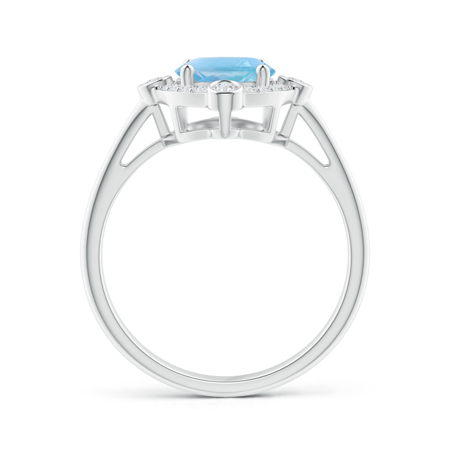 A - Swiss Blue Topaz / 2.39 CT / 14 KT White Gold