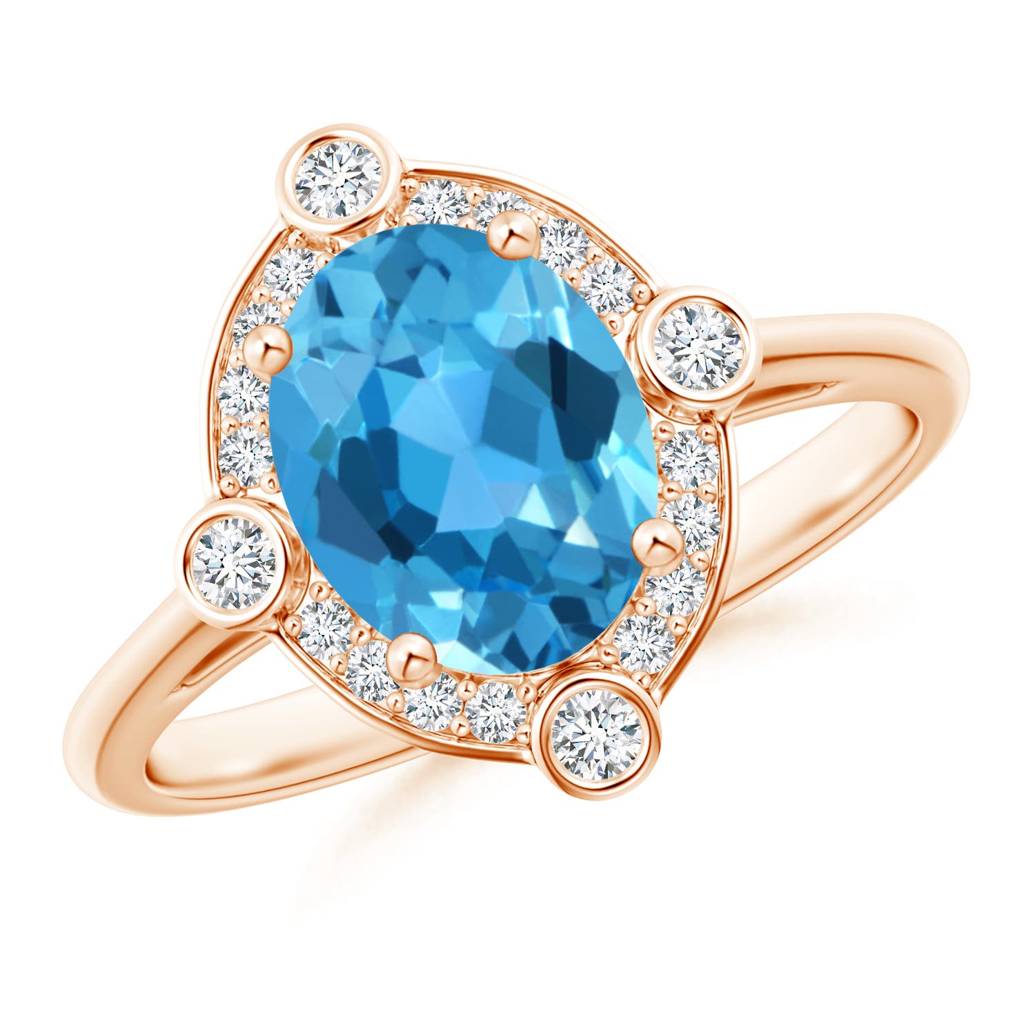 AAA - Swiss Blue Topaz / 2.39 CT / 14 KT Rose Gold