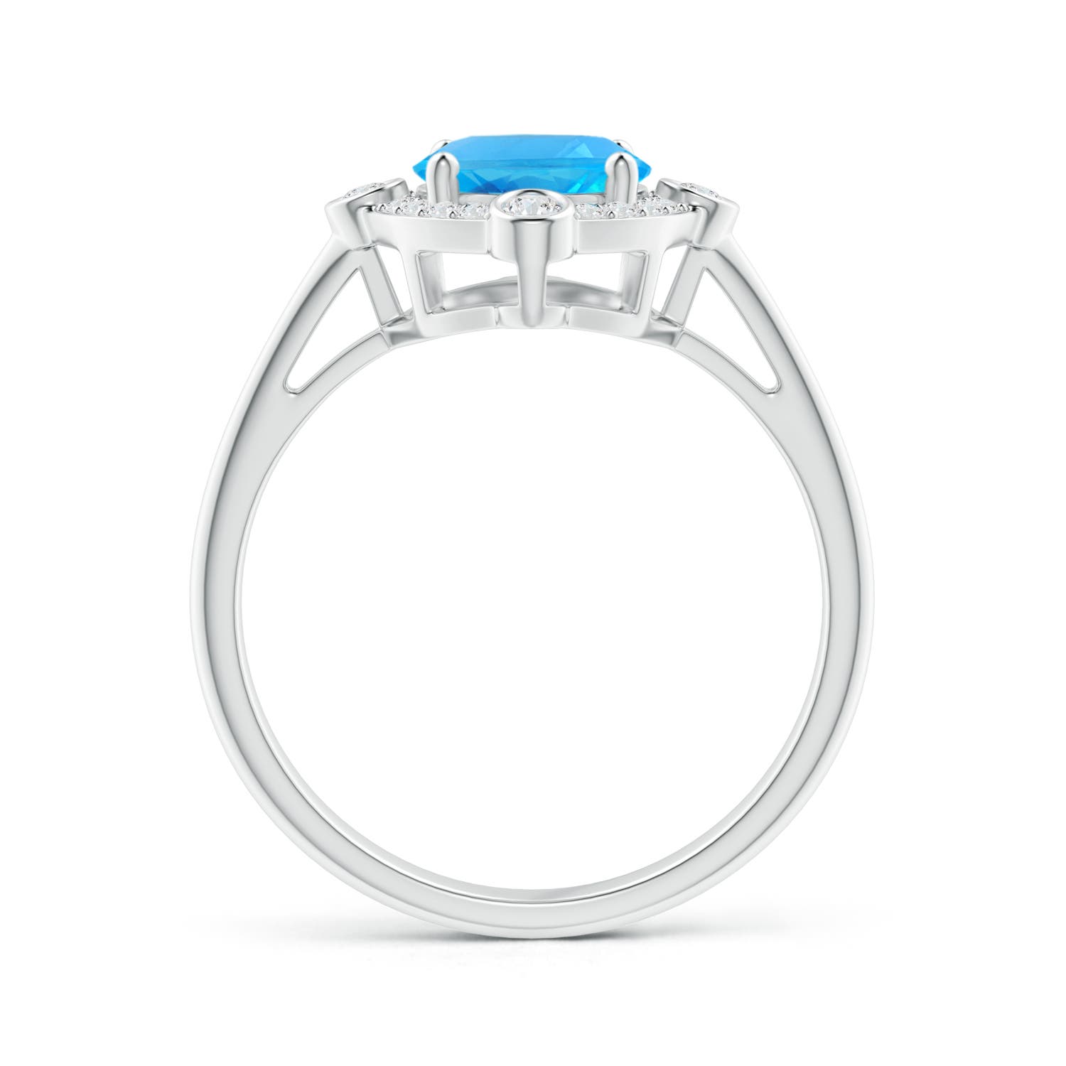 AAA - Swiss Blue Topaz / 2.39 CT / 14 KT White Gold