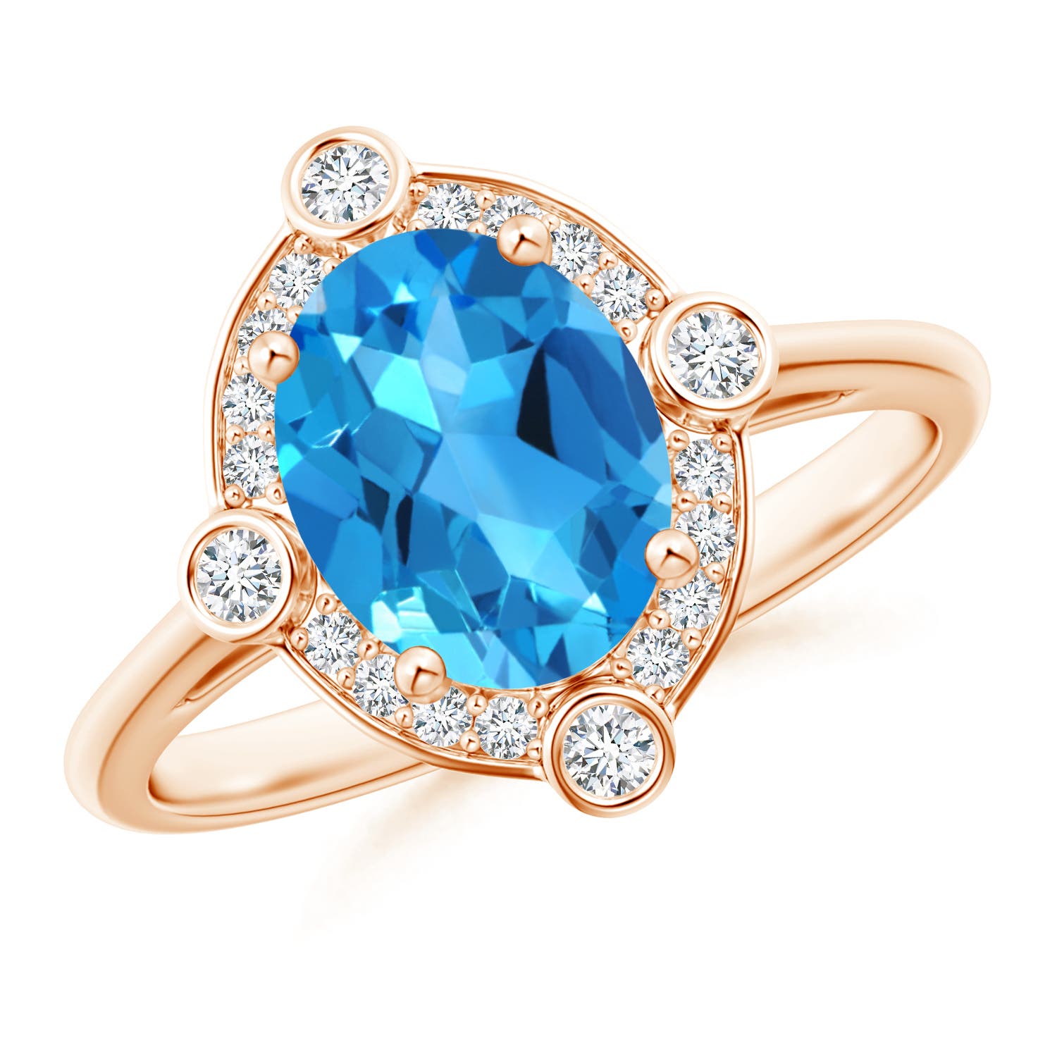 AAAA - Swiss Blue Topaz / 2.39 CT / 14 KT Rose Gold