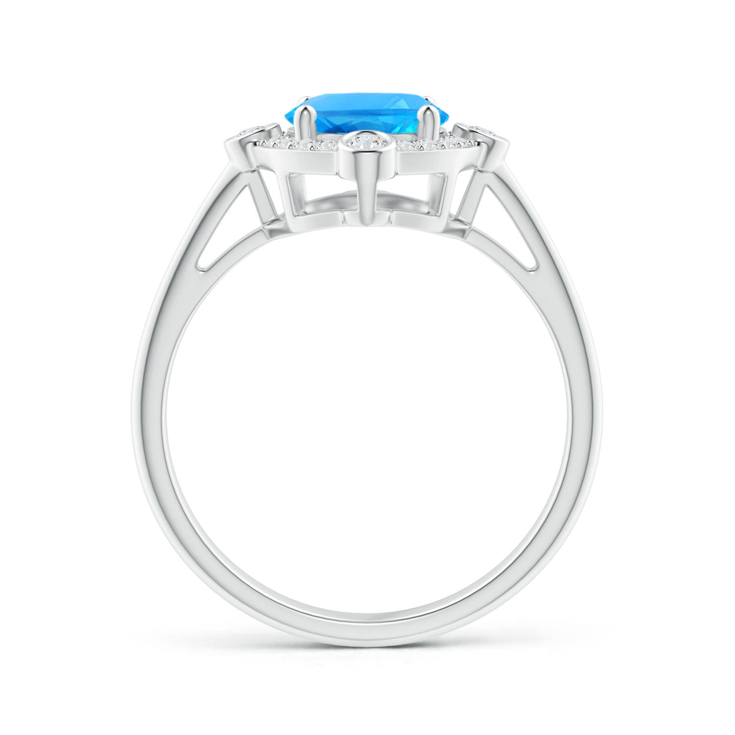 AAAA - Swiss Blue Topaz / 2.39 CT / 14 KT White Gold