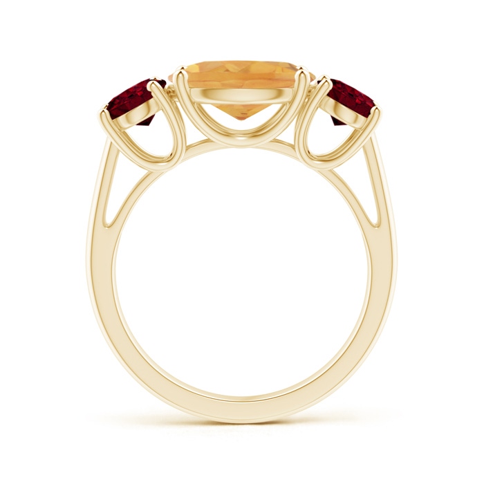 10x8mm A Prong-Set Oval Citrine and Garnet Three Stone Ring in Yellow Gold product image