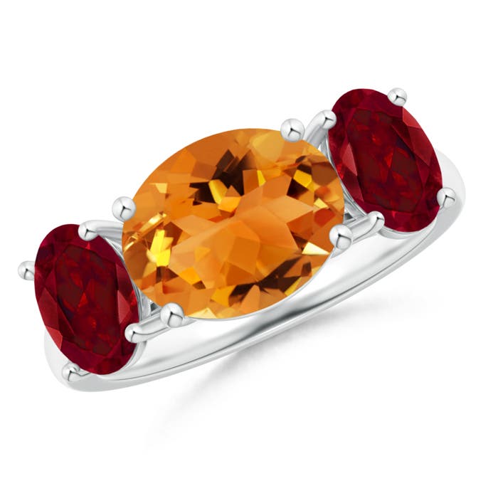 AAA - Citrine / 4.3 CT / 14 KT White Gold