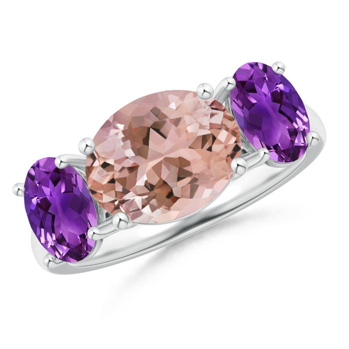 AAAA - Morganite / 3.9 CT / 14 KT White Gold