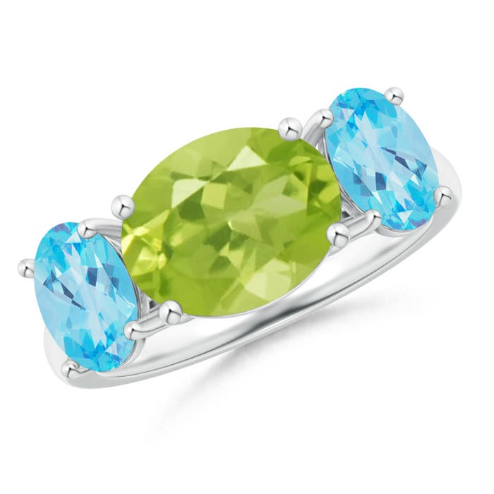 AA - Peridot / 4.5 CT / 14 KT White Gold