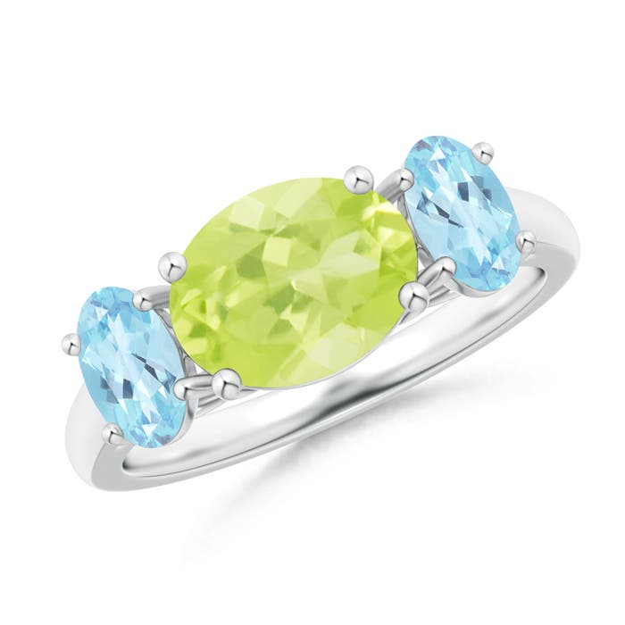 A - Peridot / 2.98 CT / 14 KT White Gold