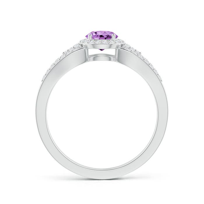 A - Amethyst / 0.74 CT / 14 KT White Gold