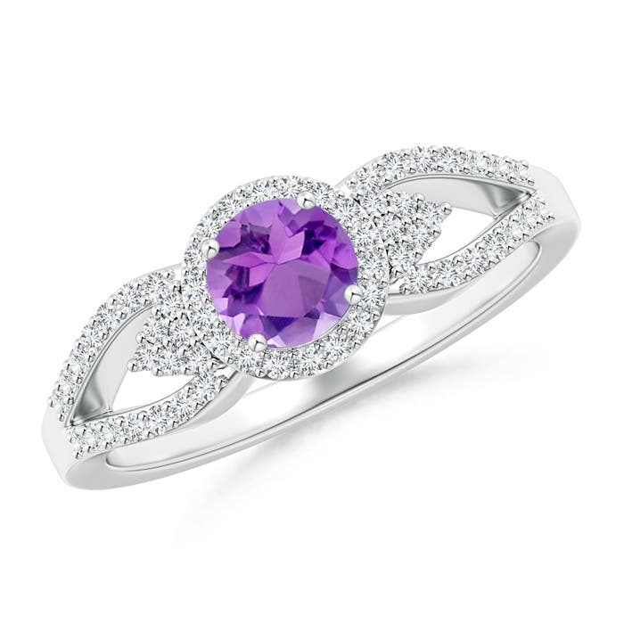 AA - Amethyst / 0.74 CT / 14 KT White Gold