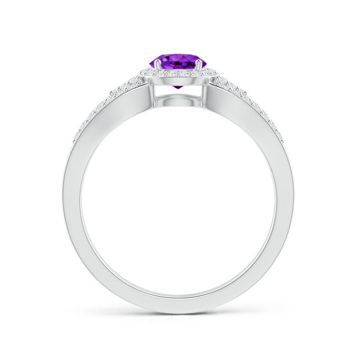 AAA - Amethyst / 0.74 CT / 14 KT White Gold