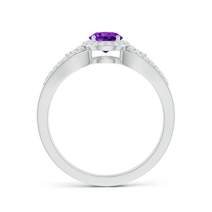 AAAA - Amethyst / 0.74 CT / 14 KT White Gold