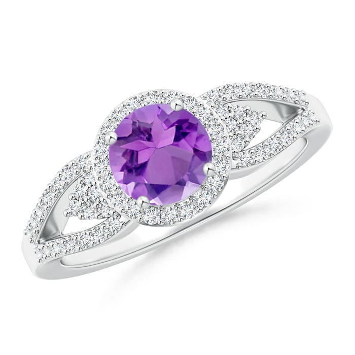 AA - Amethyst / 1.1 CT / 14 KT White Gold