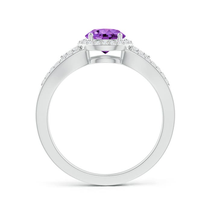 AA - Amethyst / 1.1 CT / 14 KT White Gold