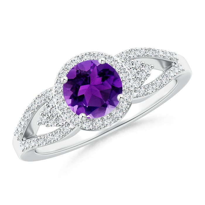 AAAA - Amethyst / 1.1 CT / 14 KT White Gold