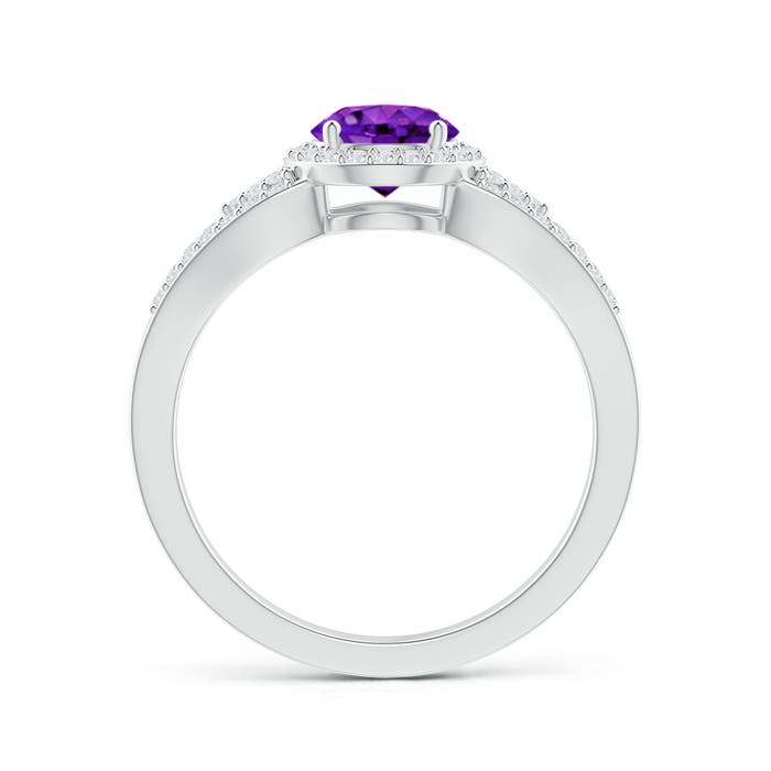 AAAA - Amethyst / 1.1 CT / 14 KT White Gold