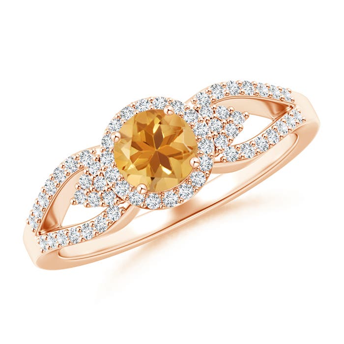 A - Citrine / 0.74 CT / 14 KT Rose Gold