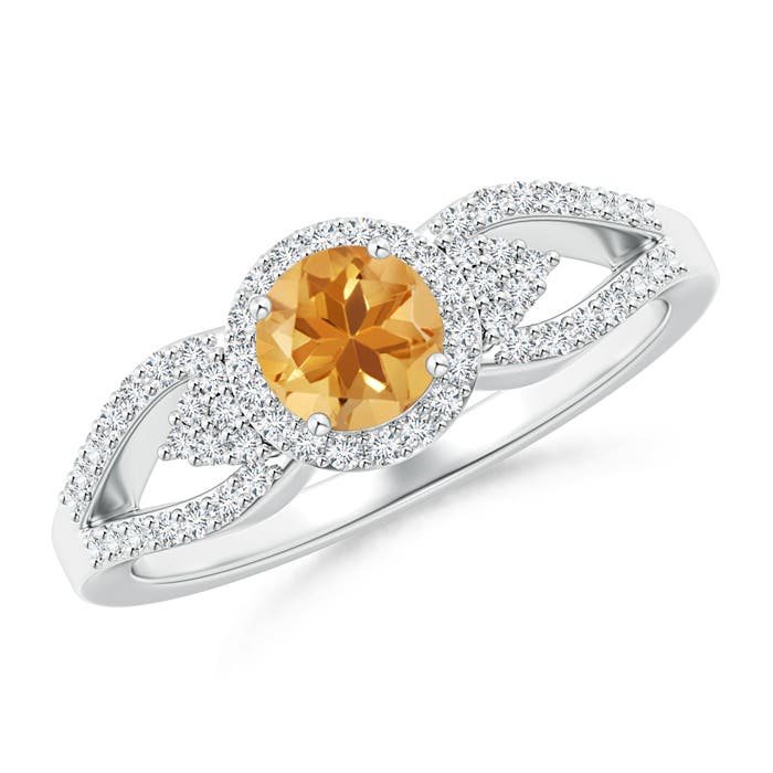 A - Citrine / 0.74 CT / 14 KT White Gold