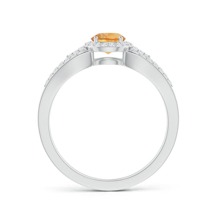 A - Citrine / 0.74 CT / 14 KT White Gold