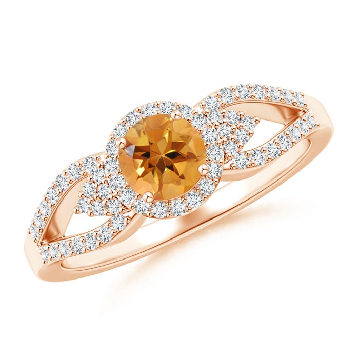 AA - Citrine / 0.74 CT / 14 KT Rose Gold