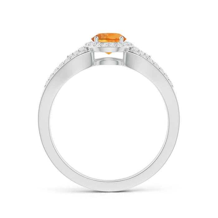 AAA - Citrine / 0.74 CT / 14 KT White Gold