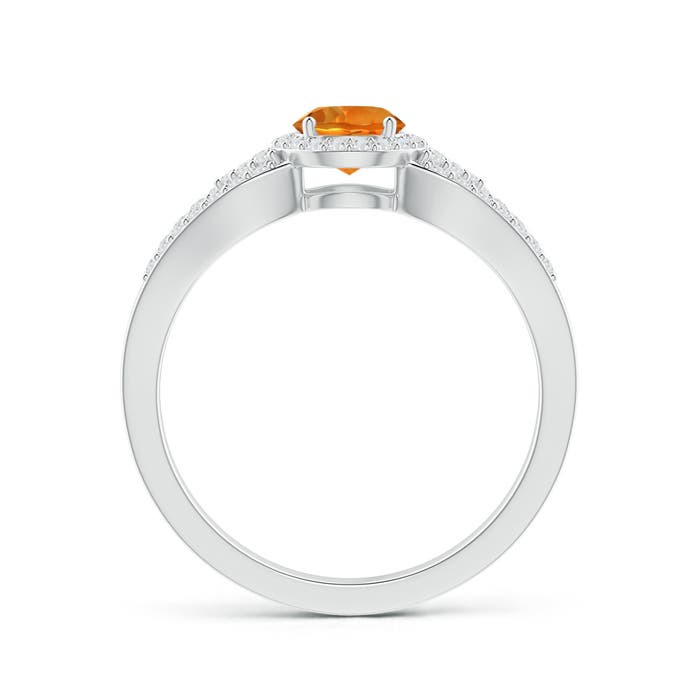 AAAA - Citrine / 0.74 CT / 14 KT White Gold