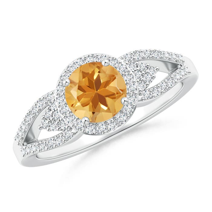 A - Citrine / 1 CT / 14 KT White Gold