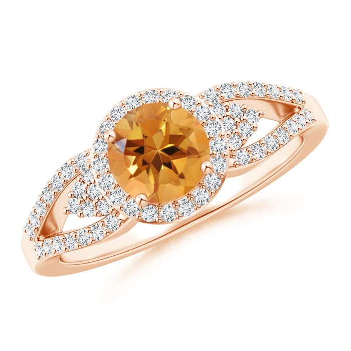 AA - Citrine / 1 CT / 14 KT Rose Gold