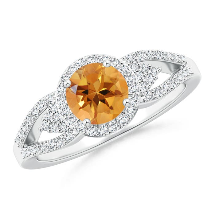 AA - Citrine / 1 CT / 14 KT White Gold