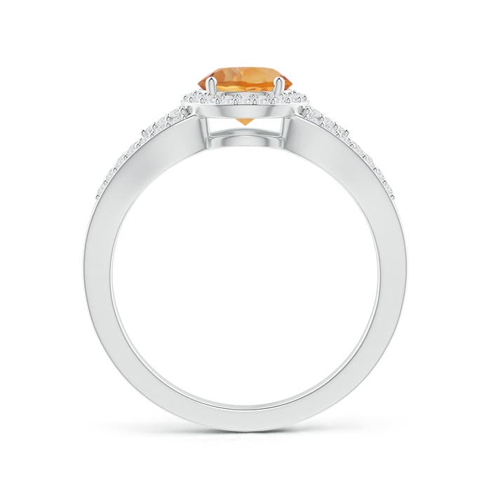 AA - Citrine / 1 CT / 14 KT White Gold