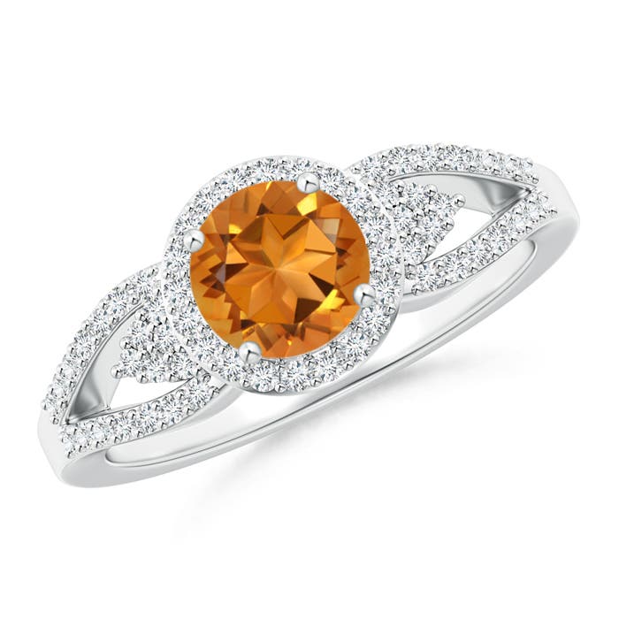 AAA - Citrine / 1 CT / 14 KT White Gold