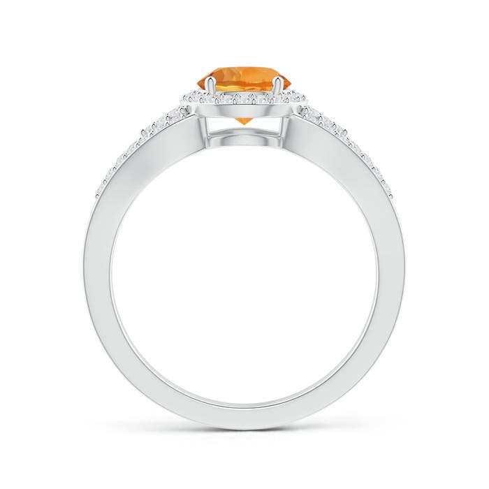 AAA - Citrine / 1 CT / 14 KT White Gold