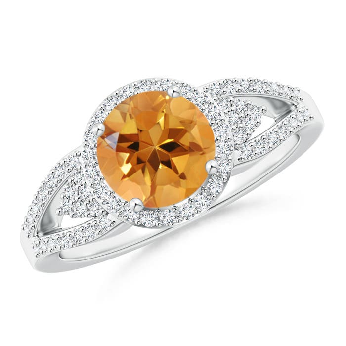 AA - Citrine / 1.56 CT / 14 KT White Gold