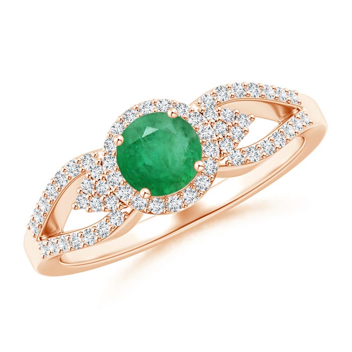 A - Emerald / 0.74 CT / 14 KT Rose Gold