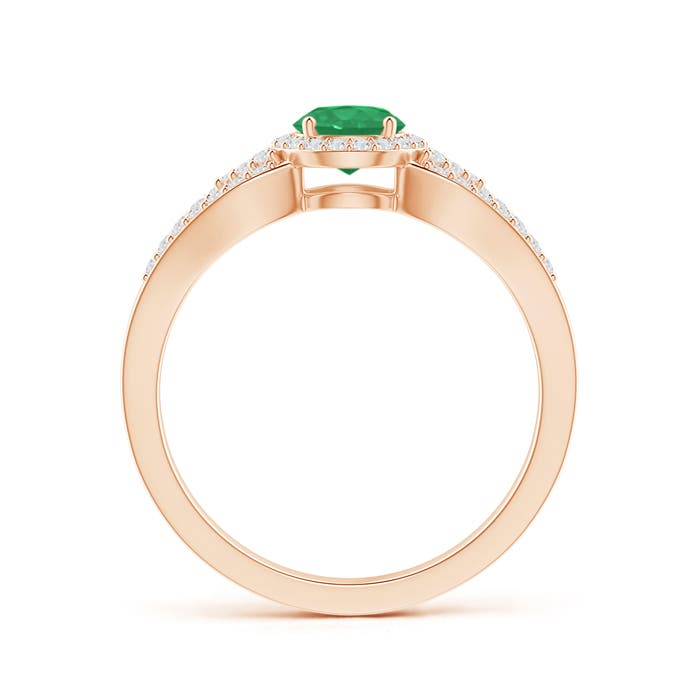 A - Emerald / 0.74 CT / 14 KT Rose Gold