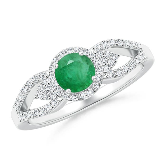 A - Emerald / 0.74 CT / 14 KT White Gold