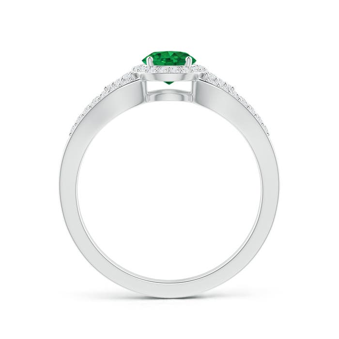 AAA - Emerald / 0.74 CT / 14 KT White Gold