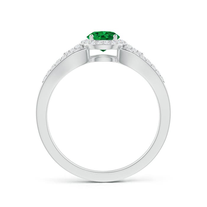 AAAA - Emerald / 0.74 CT / 14 KT White Gold